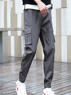 Men's Fashion Cargo Joggers Pants Multi Pockets Chino Combat Trousers